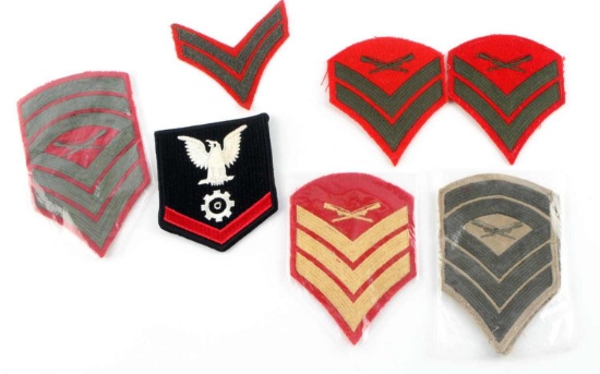 LOT OF 8 WWII USMC SERGEANT RANK CHEVRON PATCHES