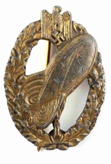 WWII THIRD REICH GERMAN ARMY ZEPPELIN PILOTS BADGE