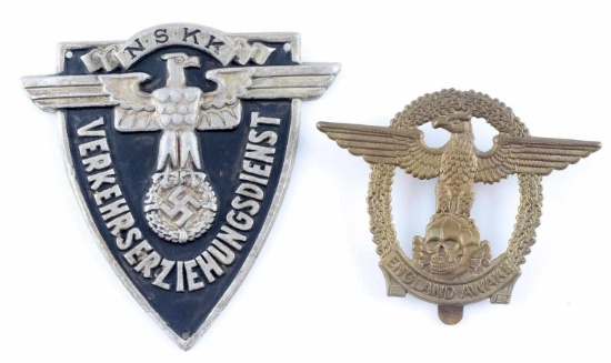 LOT OF 2 WWII GERMAN THIRD REICH PARTY BADGES