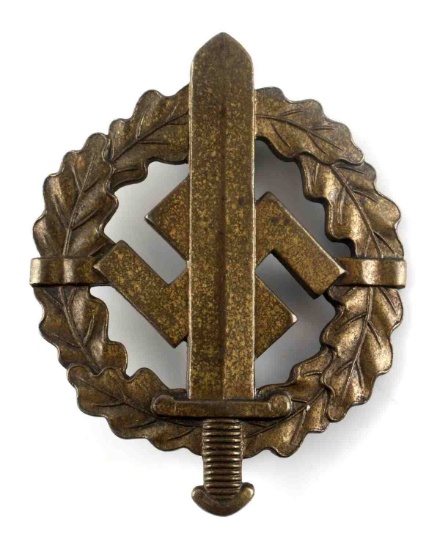 WWII GERMAN THIRD REICH BRONZE SA SPORTS BADGE
