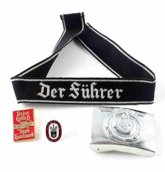 LOT OF 4 WWII THIRD REICH GERMAN ITEMS INSIGNIA