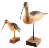 WEK KIRKPATRICK WOOD CARVED SHORE BIRD LOT OF 2