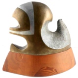 BRONZE ALUMINUM WOOD MID CENTURY MODERN SCULPTURE