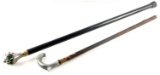 2 ANTIQUE ELEPHANT AND EAGLE TALON CANE SWORDS