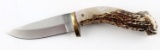 CUSTOM STAINLESS STEEL STAG HORN HANDLE KNIFE