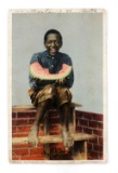 ANTIQUE BLACK AMERICANA WATERMELON JAKE POSTCARD