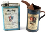 VINTAGE MAYTAG COMPANY OIL CAN & FUEL MIXING CAN