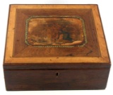 19TH CENTURY ANTIQUE WRITING SLOPE W INK WELL