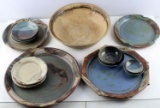 LOT OF 15 MIXED POTTERY EARTHENWARE PLATES SERVING