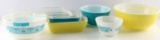 VINTAGE PYREX BAKING & BOWL HORIZON BLUE & YELLOW