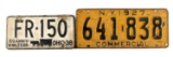 1938 OHIO & 1927 COMMERCIAL NEW YORK LICENSE TAGS