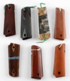 LOT OF 7 PAIRS OF COLT 1911 WOOD GRIPS W 1 LUCITE