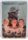 WWII GERMAN CHRISTMAS GREETING METAL SIGN