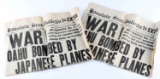 2 DECEMBER 7 1941 NEWSPAPER PEARL HARBOR REPLICAS