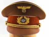 WWII THIRD REICH GERMAN HITLER VISOR CAP HAT