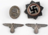 LOT OF 4 WWII GERMAN THIRD REICH SS EAGLE CROSS