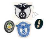 WWII GERMAN PATCH LOT EDELWEISS NSDAP POLICE EAGLE