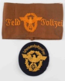 WWII GERMAN THIRD REICH POLICE PATCH AND ARMBAND