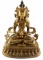 ANTIQUE GILT BRONZE TIBETAN BUDDIST DEITY STATUE