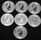 7 2021 CANADIAN MAPLE LEAF .999 SILVER COIN LOT