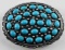 ANTIQUE STERLING SILVER AND TURQUOISE BELT BUCKLE