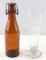 2 WWII GERMAN WAFFEN SS BEER BOTTLE AND BEER GLASS