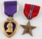 2 WWII NAMED MEDALS PURPLE HEART & BRONZE STAR V