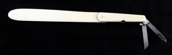 ANTIQUE IVORY PAGE TURNER WITH HANDLE KNIFE