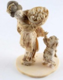 ANTIQUE JAPANESE MEIJI IVORY CARVED OKIMONO