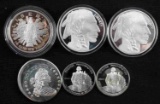 ASSORTED LOT OF .999 SILVER COINS ROUNDS LIBERTYS