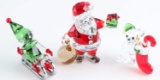 3 SWAROVSKI XMAS ELF SANTA & TEDDY BEAR FIGURE LOT