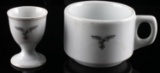 2 WWII GERMAN THIRD REICH LUFTWAFE MUG AND EGG CUP