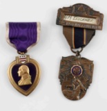 2 WWI MEDALS PURPLE HEART & 1940 AMERICAN LEGION