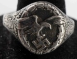 WWII GERMAN THIRD REICH SILVER PILOT OBSERVER RING