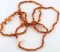 LOT 4 VINTAGE RUSSIAN BALTIC AMBER BEAD NECKLACES