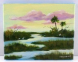 FLORIDA WILDLIFE LANDSCAPE PAINTING BY HOLLAND