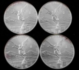 1 OUNCE SILVER MEXICAN LIBERTAD BU COIN LOT OF 4