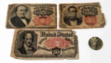 3 U.S. FRACTIONAL BANK NOTES 10 25 50 CENTS