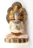 HATTIE CARNEGIE LUCITE HINDU BUDDHA FIGURAL BROOCH