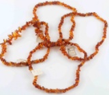 LOT 4 VINTAGE RUSSIAN BALTIC AMBER BEAD NECKLACES