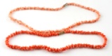 NATURAL CORAL SHELL & ANGEL SKIN CORAL NECKLACE