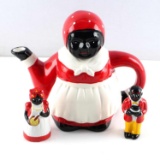 BLACK AMERICANA TEAPOT AND SALT & PEPPER SHAKER