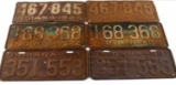 1928 1932 & 1933 INDIANA LICENSE PLATE PAIRS