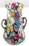 EARLY HAND BLOWN MILLIFIORI ITALIAN ART GLASS VASE