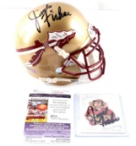 JIMBO FISHER AUTOGRAPHED MINI FSU HELMET & CARD