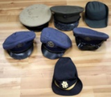 LOT OF 7  DRESS CAPS FOR  MARINE CORPS & OTHERS