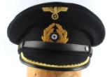 WWII GERMAN KRIEGSMARINE OFFICERS VISOR CAP