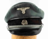 WWII THIRD REICH GERMAN SS OFFICERS VISOR CAP