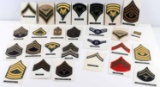 LOT OF 24 VARIOUS U.S. MILITARY RANK CHEVRONS