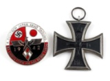WWII GERMAN THIRD REICH IRON CROSS AND ENAMEL PIN